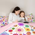 thumbnail image 6 of Homewish Kawaii Vintage Flowers 3-Piece Full Size Comforter Sets For Boys Girls,Colorful Floral Blossoms Bedding Comforter Set,Spring Garden Lightweight Bedding Sets,Luxury Bedroom Decor,Reversible, 6 of 9