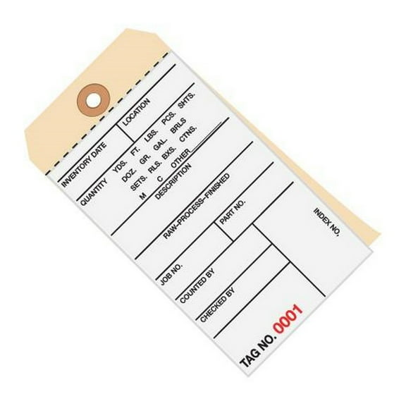 Inventory Tags 2 Part Carbonless 6 1/4" X 3 1/8" Numbered (2000-2499)