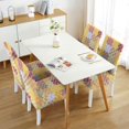 thumbnail image 6 of Chair Covers for Dining Room Set Of 4 Spandex Super Fit Stretch Removable Washable Kitchen Chair Slipcovers for Home Party Hotel Wedding Ceremony, Universal Size (colorful Check), 6 of 7