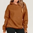 thumbnail image 2 of ZZwxWA Fashion Womens Pure Color Loose Fit Sweatshirt Tops Women's Cute Pullover Fall and Winter Oversize Hoodies Long Sleeve Womens Hoodies 2025 Solid Hooded Tops Hooded Shirts On Sale, 2 of 7