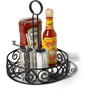 Spectrum Diversified Scroll Condiment Stand, Steel Condiment Caddy for