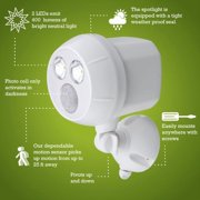 Mr Beams Mr. Beams 3520533 Motion-Sensing LED Spotlight - White Plastic — Residential Use, Standard Application