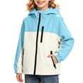 thumbnail image 2 of HAOTAGS Boys and Girls Waterproof Rain Jacket Lightweight Windbreaker Outerwear for Kids – Breathable, Packable Raincoat for Outdoor Use Light Blue Size 7, 2 of 8