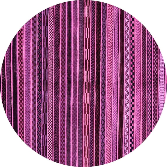 Ahgly Company Indoor Round Abstract Pink Modern Area Rugs, 8' Round