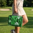 thumbnail image 4 of Yuyamidu Golf Ball Golf Cart Seat Covers Green Golf Cart Seat Towel Blanket with Front Pocket for Travel Sports Club Car More 2-Passenger Seats Carts, 4 of 8