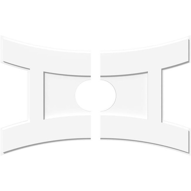 Ekena Millwork CMP40X26HN2-07000 7 Po ID x 8.75 Po Rectangle Grade Architectural PVC Médaillon de Plafond Contemporain - 2 Pcs