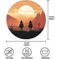 thumbnail image 4 of GZHJMY Sunset Desert Cowboy Round Placemats 15.4in, Washable Heat Resistant Table Mats for Dining Tables Kitchen Wedding Party Decoration Plate Mats Set of 4 Table Mat, 4 of 7