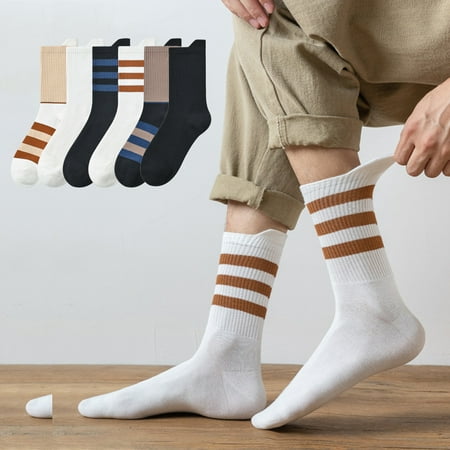 

IOAOAI Men Socks 1 Pair Keep Warm Breathable Cozy Middle Tube Male Socks Feet Warmer