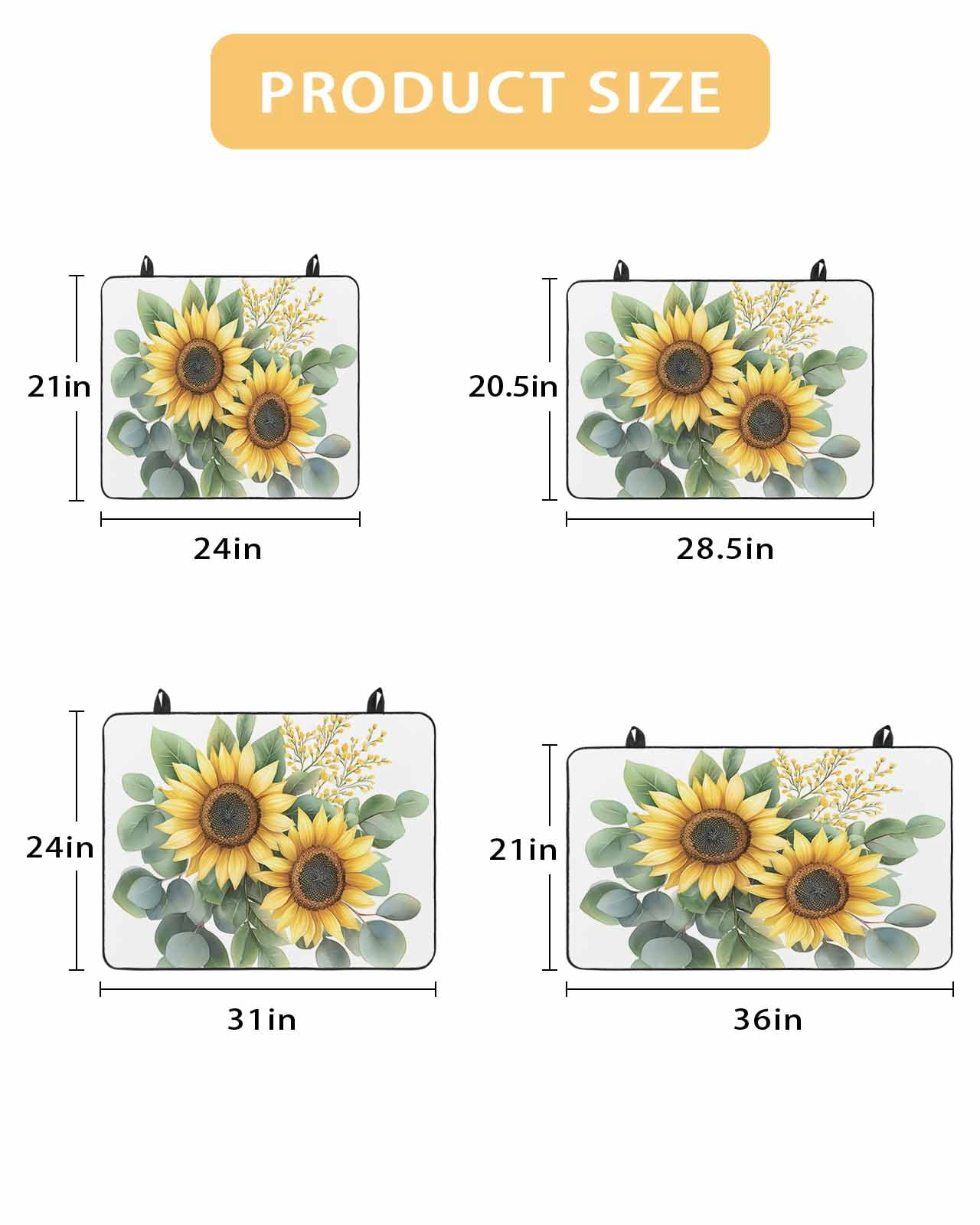 nqOlkjepod Large Induction Cooktop Protector Mat 28.5"x20.5", Sunflower Stove Top Covers for Electric Stove, Aesthetic&nbsp;Floral Plant Chic Green Eucalyptus Stove Burner Cover Mats Stove Cover
