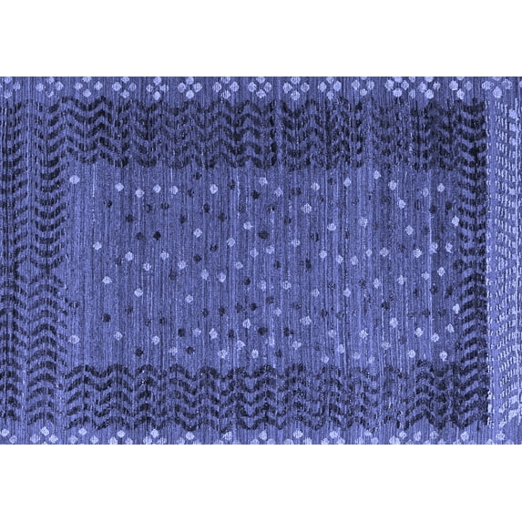 Ahgly Company Machine Washable Indoor Rectangle Abstract Blue Modern Area Rugs, 2' x 3'