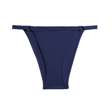 Fulorrnie Underwear for Women Seamless G String No Show Thong Panties Elastic Waist Stretchable Tie Side Panty  Blue  L