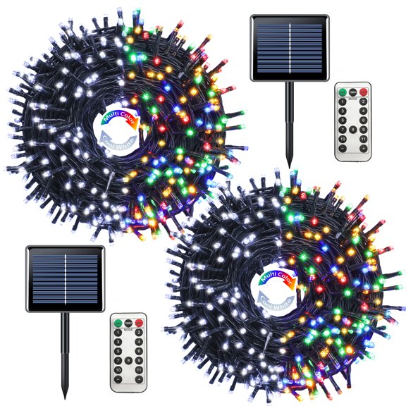Luces Solares en Cadena JMEXSUSS Paquete de 2 con 400 LED, 46 m, Impermeables