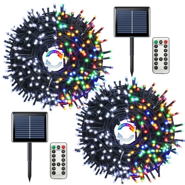 Luces Solares en Cadena JMEXSUSS Paquete de 2 con 400 LED, 46 m, Impermeables