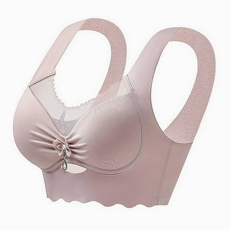 Jalioing Seamless Bralettes Women s No Show Wireless Push Up Lace Bra Full Coverage Pull Up T Shirt Bra