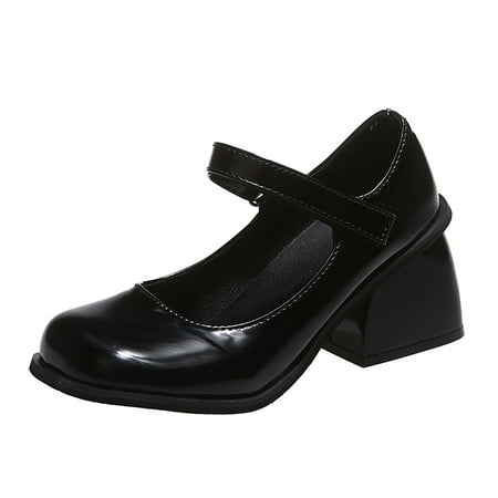 

Blphud Women s Shoes Clearance Summer Shoes for Women 2024 Casual Work Shoes for Women Slip on Leisure Women Leather Solid Color Thick Sole Square Heels Slip on Lazy Round Toe Shoes Casual Shoes 38