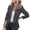 Black Grey, variant on Dellytop Womens Casual Open Front Long Sleeve Jackets Blazer