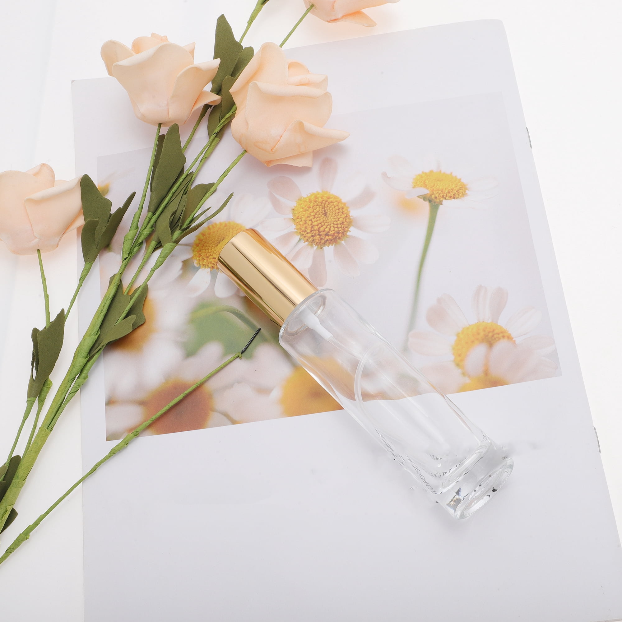 Unique Bargains Elegant 50ml/1.69oz Perfume Bottle with Spray Gold Cylindrical Bottle