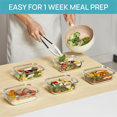 thumbnail image 3 of 5Pack 22oz Glass Storage Containers with Lids, Glass Meal Prep Food Container Sets for Microwave, Oven, Dishwasher, 3 of 7