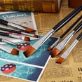 thumbnail image 1 of 9 Piezas Juego de brochas de punta de plano oblicuo de nailon, plano inclinado cepillo con mango largo Set Suministros de arte artista pintura profesional para acrílico acuarela y pintura al óleo Amonsee NO, 1 of 6