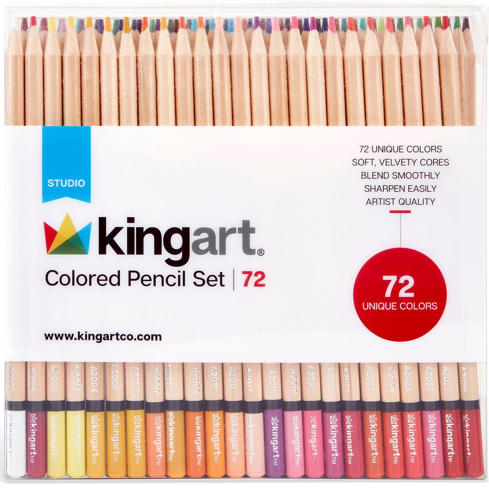 KINGART Soft Core Colored Pencils Set of 72 Unique Vibrant Colors