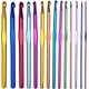 thumbnail image 1 of 14 Uds. Ganchos de ganchillo de aluminio, herramientas para tejer, ganchos de ganchillo Multicolor de 2-10mm, agujas de tejer artesanales, principiantes y profesionales, 1 of 5