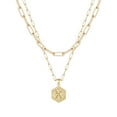 thumbnail image 1 of SIfdSeng Collier Hexagone Initial 26 pour Femmes Colliers pour Femmes A Z 26 Alphabet Initial Colliers Dorés pour Femmes Filles, 1 of 4