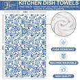 thumbnail image 2 of Blue White Floral Kitchen Towel Vintage Boho Flower Dish Towels 18 x 26 Inch Hand Drying Tea Towel for Cooking Baking Cleaning, 2Pcs, 2 of 6