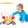 thumbnail image 1 of Jouet Bébé Crabe Rampant, Crabe à Capteur Automatique pour Enfants, Évitement d'Obstacles, Jouet de Jeu Couché, avec Musique et Lumières LED, Pile Rechargeable Intégrée, Adapté aux Enfants de 1 à 3 Ans (Jaune), 1 of 8