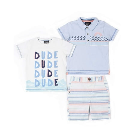 Boys Rock Infant & Toddler Boys Surf Shirts & Shorts Dude Baby Outfit Set