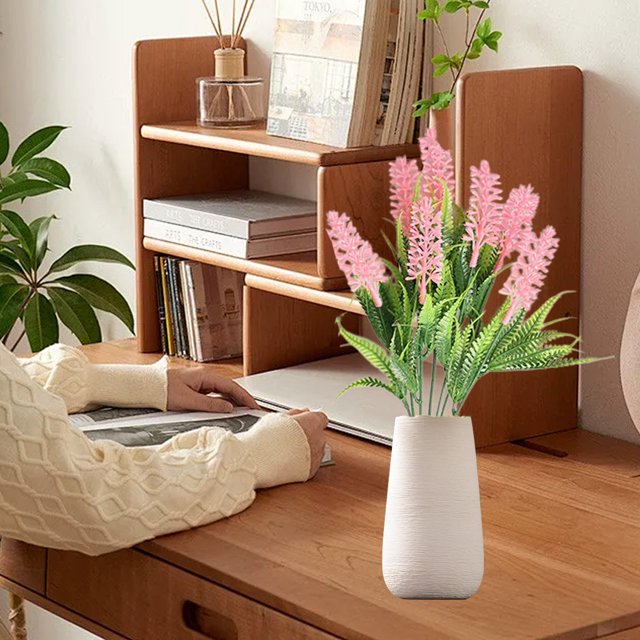 Decoración del hogar, decoración de habitaciones, lavanda, flores artificiales, adecuadas para jardín al aire libre, flores artificiales de plástico, decoración del hogar, boda, plantas verdes, flores
