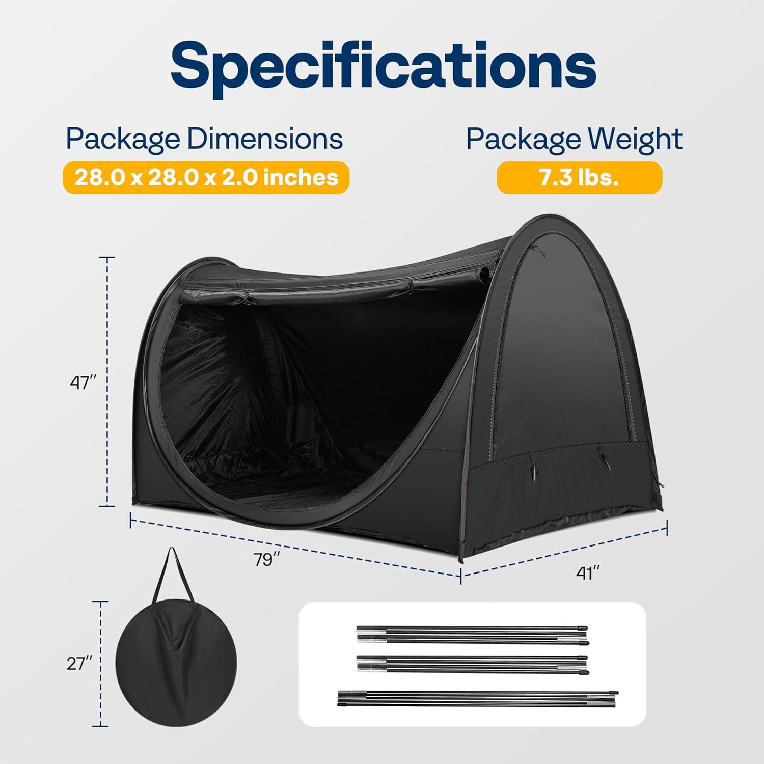 SPECSTAR Pop-Up Bed Tent Twin Size, Privacy Bed Canopy with 4 Doors and Mosquito Mesh, Breathable Sleeping Tent for Kids and Adults