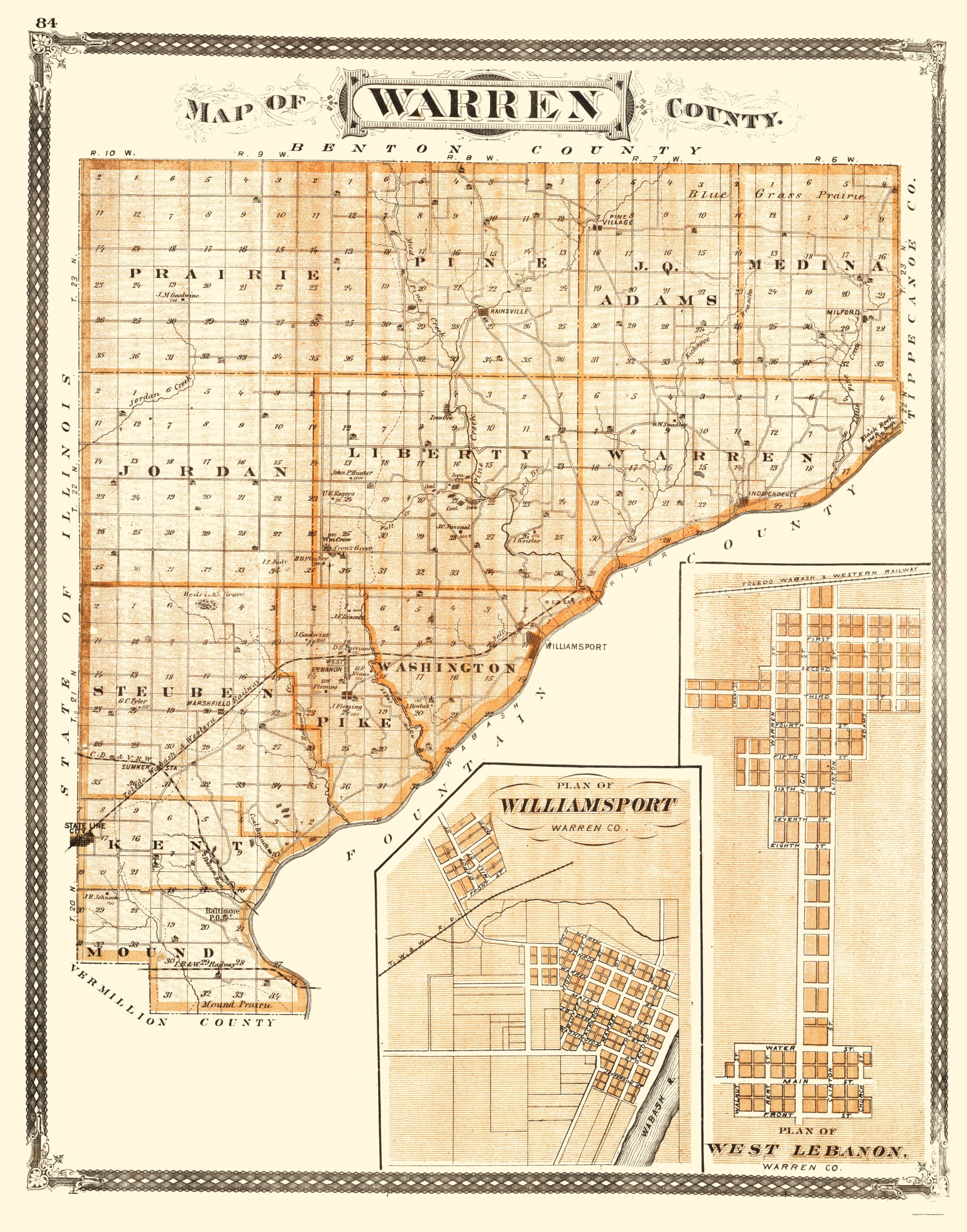 Warren Indiana Baskin 1876 23 x 29.30