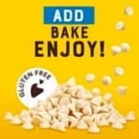 Nestlé Toll House Premier White Baking Chips, Morsels, 12 oz Bag-4pk, With Olive Green Bowl By ValueNest