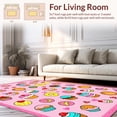 thumbnail image 2 of ODIKA 8'x10' Machine Washable Non-Slip Area Rug, Cartoon Motif Colorful Confection Graphics Design High Traffic Rug with Pad, Pink, 459496, 2 of 8