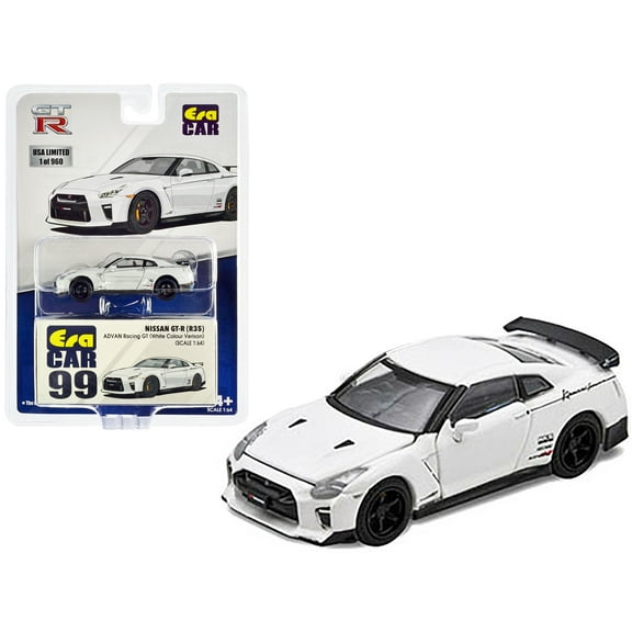 Nissan GT-R Advan Racing GT Diecast Model 1:64 scale White