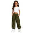 thumbnail image 5 of Kids Girls Baggy Sweatpants Elastic Waist Jogger Pants with Cuffed Ankles Loose Fit Lounge Trousers 4-14Y, 5 of 8