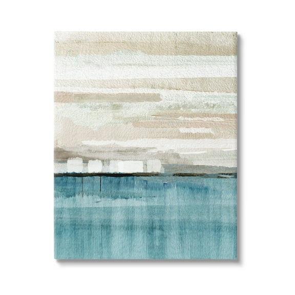 Stupell Industries Modern Sea Landscape Abstract Painting Gallery Wrapped Canvas Art Print Wall Art, 16 x 20