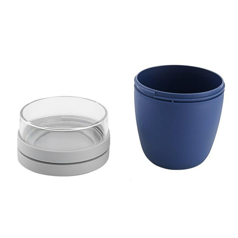 Cereal On the Go Cups Breakfast Drink Cups Portable Yogurt and Cereal To-Go  Container Cup (Blue)