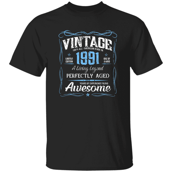 Classic Birthday Made In 1991 35 Years Old 35St Bday Decorations Vintage T-Shirt