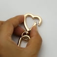 thumbnail image 3 of 2Pcs NEW Heart Swivel Spring Clasp Carabiner Buckle DIY Craft Making Metal Spring Key Chain Hook Hardware Accessories for Handbag (Gold), 3 of 5