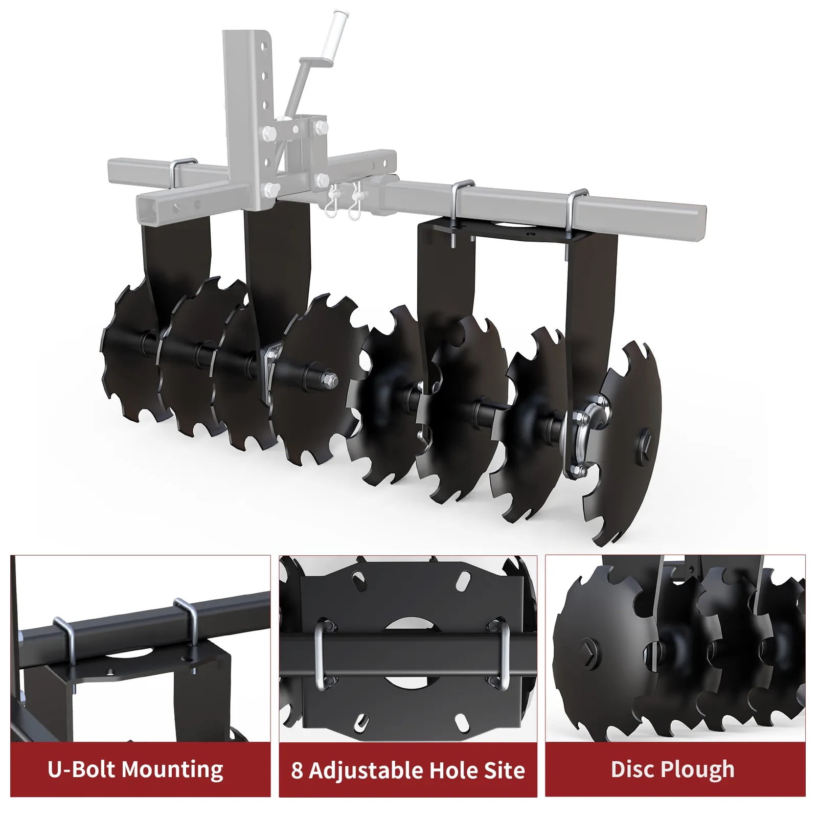 RVNI Disc Plow Harrow Designed to Break up Tough Ground for ATV/UTV Manual Implement