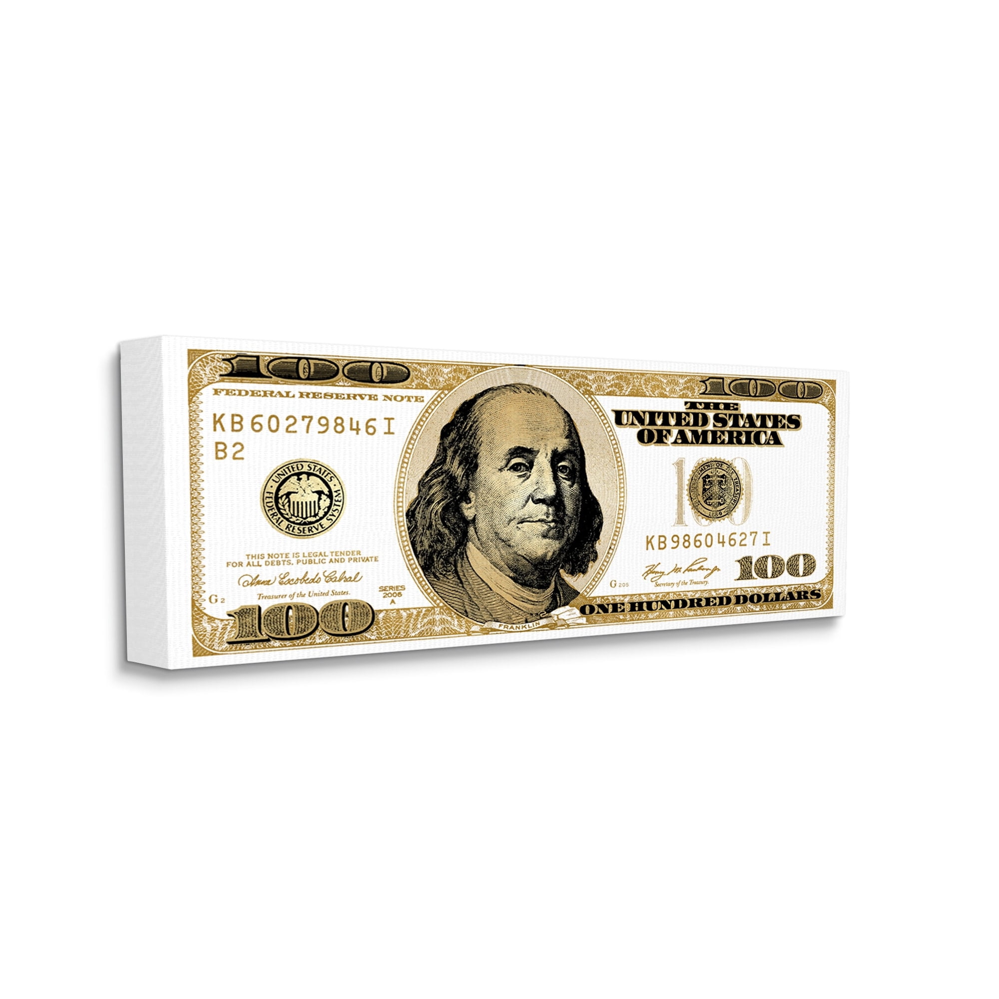 Stupell Industries Decorated Dollar Bill Pattern Trendy Glam Money Canvas Wall Art, 30 x 13, Design by Madeline Blake