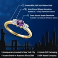 thumbnail image 2 of Gem Stone King 10K Yellow Gold Purple Amethyst and Lab Grown Diamond Engagement Ring for Women | 1.02 Cttw | Round 5MM | Gemstone February Birthstone | Size 7, 2 of 6