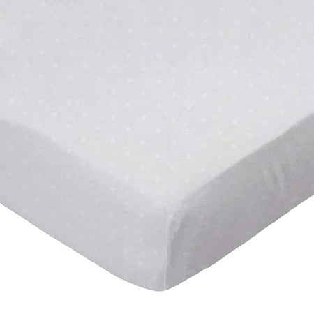 SheetWorld Fitted 100% Cotton Jersey Play Yard Sheet Fits BabyBjorn Travel Crib Light 24 x 42, White Swiss Dot