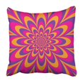 thumbnail image 1 of BOSDECO Taie d'Oreiller Colorée Design Optique Fleur Infinie Groovy Violet Rose et Jaune 16x16 Pouces, 1 of 1