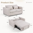 thumbnail image 5 of Bonzy Home 3-Pack 3 in 1 Convertible Sleeper Sofa Bed, Bulk 2-Seater Futon Couch with Storage Pockets for Dorm, Shared Apartment, Rental House,Beige, 5 of 6