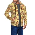 thumbnail image 2 of Goofa Hot Dogs Pattern Mens Full-zip Hoodie, Zip-up Pullover Hooded Sweatshirt, Kangaroo Pocket Hoodie Ideal for Daily Wear, Travel, and Home-Small, 2 of 5