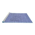thumbnail image 2 of Ahgly Company Machine Washable Indoor Round Solid Blue Modern Area Rugs, 6' Round, 2 of 4