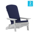 thumbnail image 4 of Flash Furniture Charlestown Set of 2 All-Weather Poly Resin Indoor/Outdoor Folding Adirondack Chairs in White with Blue Cushions for Deck, Porch, and Patio, 4 of 4