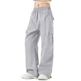thumbnail image 3 of Cutuoiiu Plus Size Womens Nylon Spandex Cargo Pants Loose Fit Full Length Trousers for Work and Casual Wear Gifts, 3 of 7